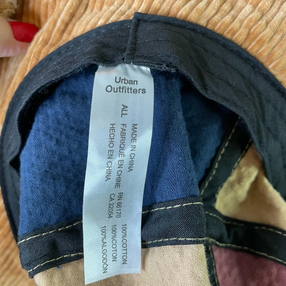 Urban Outfitters Patchwork Corduroy Bucket Hat in Mustard, Burgundy & Navy